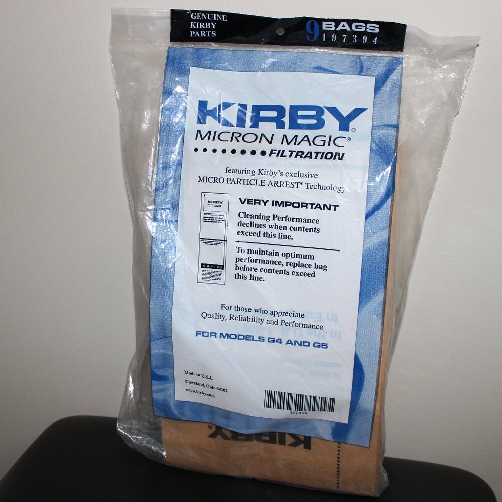 3/$88❤️9 x Kirby Micron Magic Vacuum Bags for Models G4 & G5 Made in USA #197394